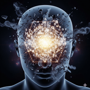 quí tienes una imagen que intenta reflejar el proceso de reprogramación en la mente causal, mostrando la disolución de la energía caótica y la restitución de una estructura luminosa y coherente.























